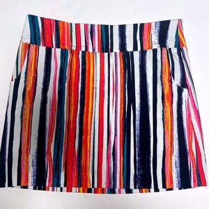 Hope & Harlow Multicolor  Brushstroke Stripe Skort Women's 6